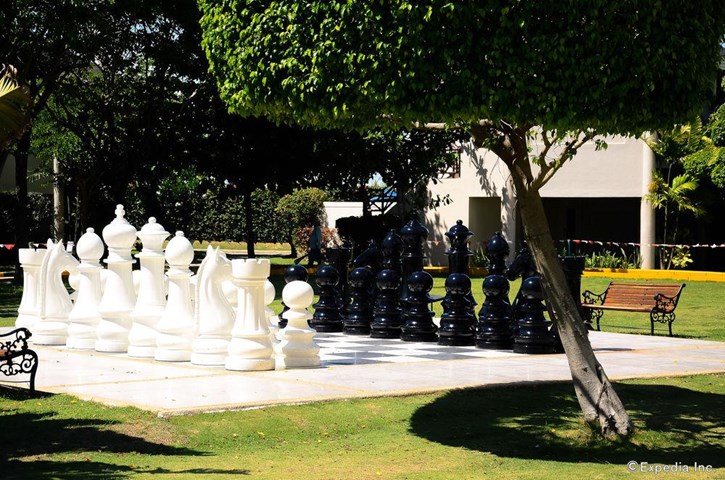 Miami South Beach , Delano Hotel , hand made chess set in garden